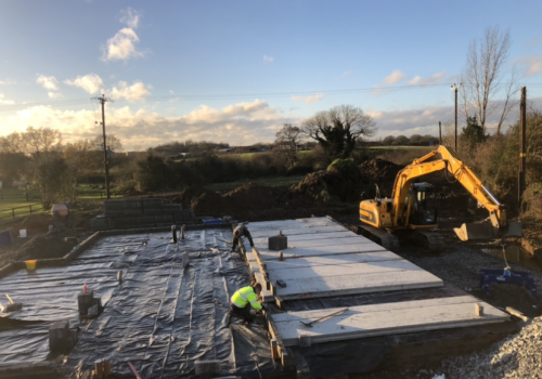 Click Here To Enlarge This Photo Of Foundations Built, Filled and Sub Floor Poured